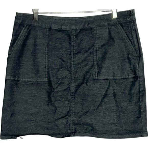 prAna Women's Black Mini jeans Skirt With Pockets Side Zip Size 10.‎ - Picture 1 of 5
